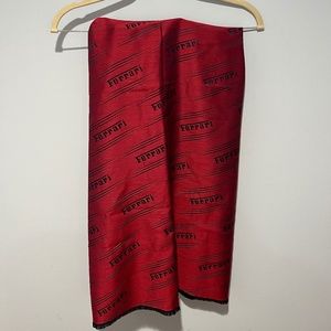 COPY - Double-face cashmere & silk scarf with all-over Ferrari logo (Official P…